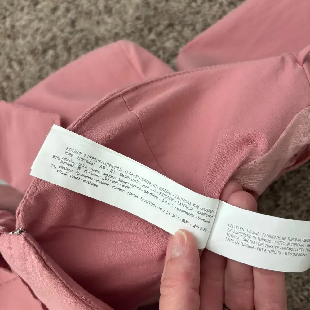 ZARA Pink Cropped Blazer Jacket Wrap Tie Waist Blogger Favorite Size Large L